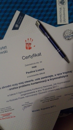 Czytaj więcej: II Ogólnopolska Konferencja Naukowa „24h kryminalistyki”